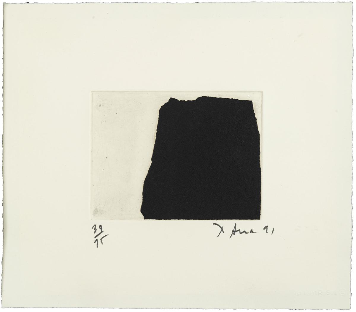 Richard Serra Viday Afanger 1 original etching on Hahnemüle paper from the edition of 75 signed numbered and dated by the artist for sale
