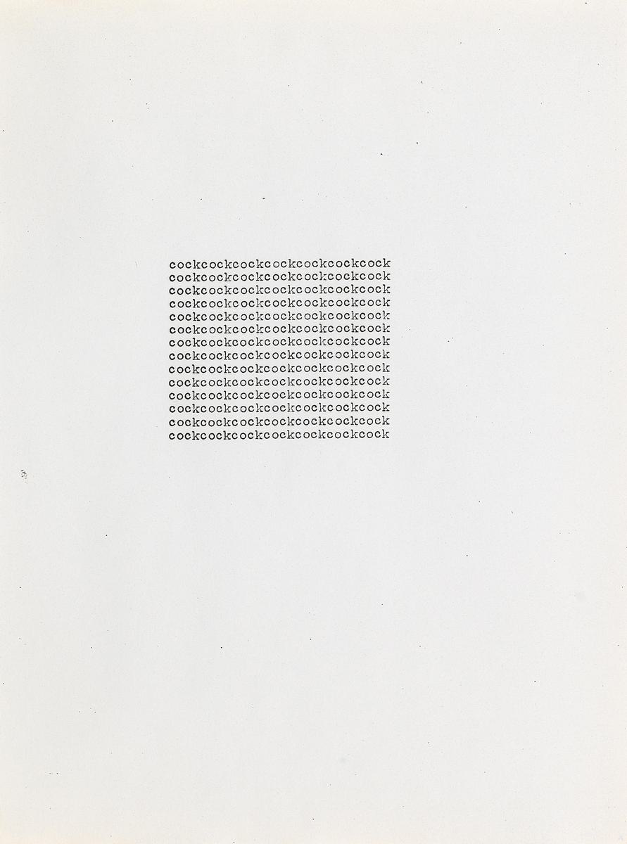 Carl Andre cockcockcockcockcockcockcock unique print for sale