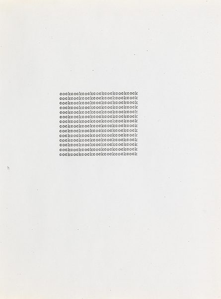 cockcockcockcockcockcockcock - Carl Andre