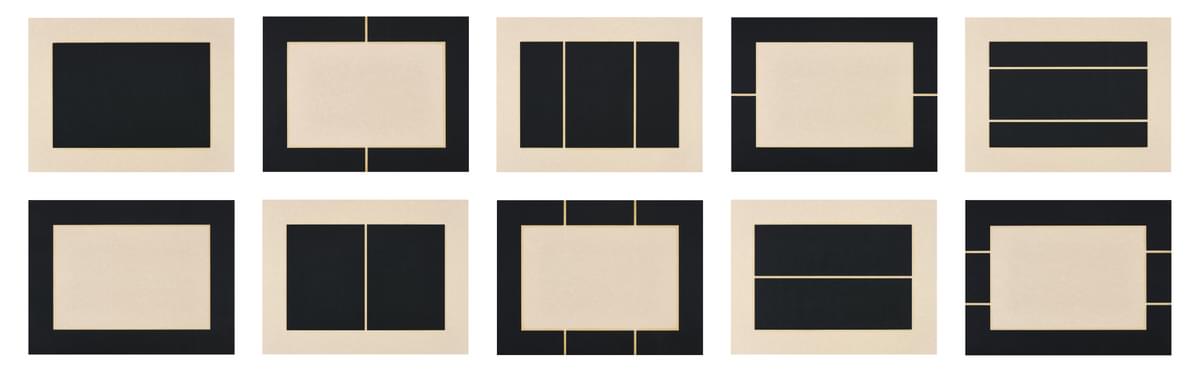 Donald Judd Untitled complete set of 10 woodcuts in black on okawara paper signed and dated by the artist on the reverse