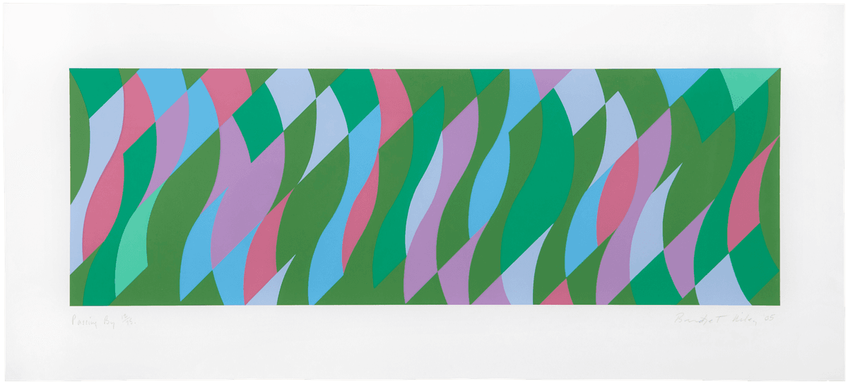 Bridget Riley Passing By, original framed screenprint in seven colours for sale