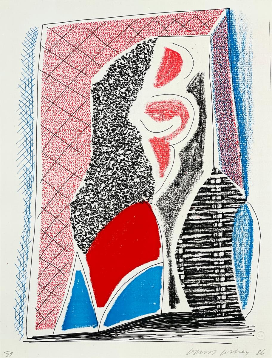 A21 102 HOCKNEY Red Blue and Wicker sheet unnumbered