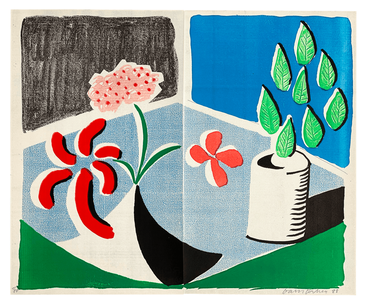 A21 12 HOCKNEY Red Flowers unnumbered