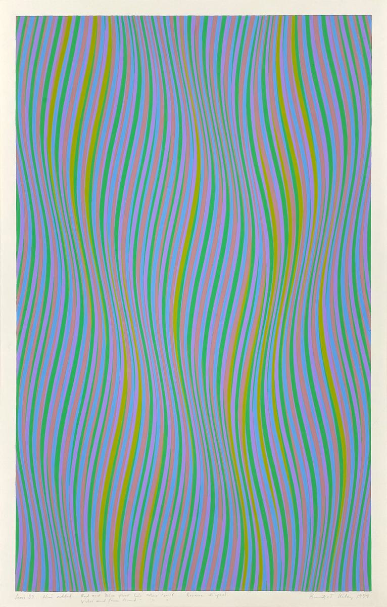 Bridget Riley Series 35 original signed gouache on paper painting for sale