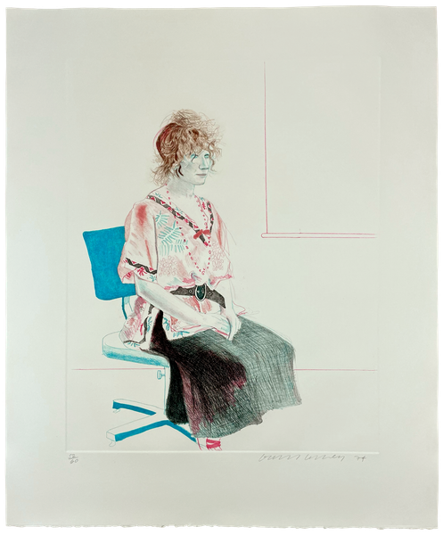 Celia Seated on an Office Chair - David Hockney