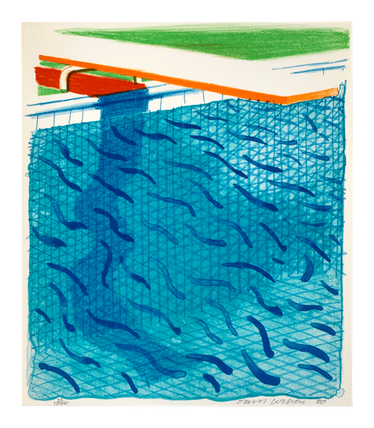 Pool Made with Paper and Blue Ink for Book, from Paper Pools - David Hockney