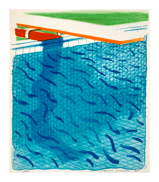 Pool Made with Paper and Blue Ink for Book, from Paper Pools - David Hockney