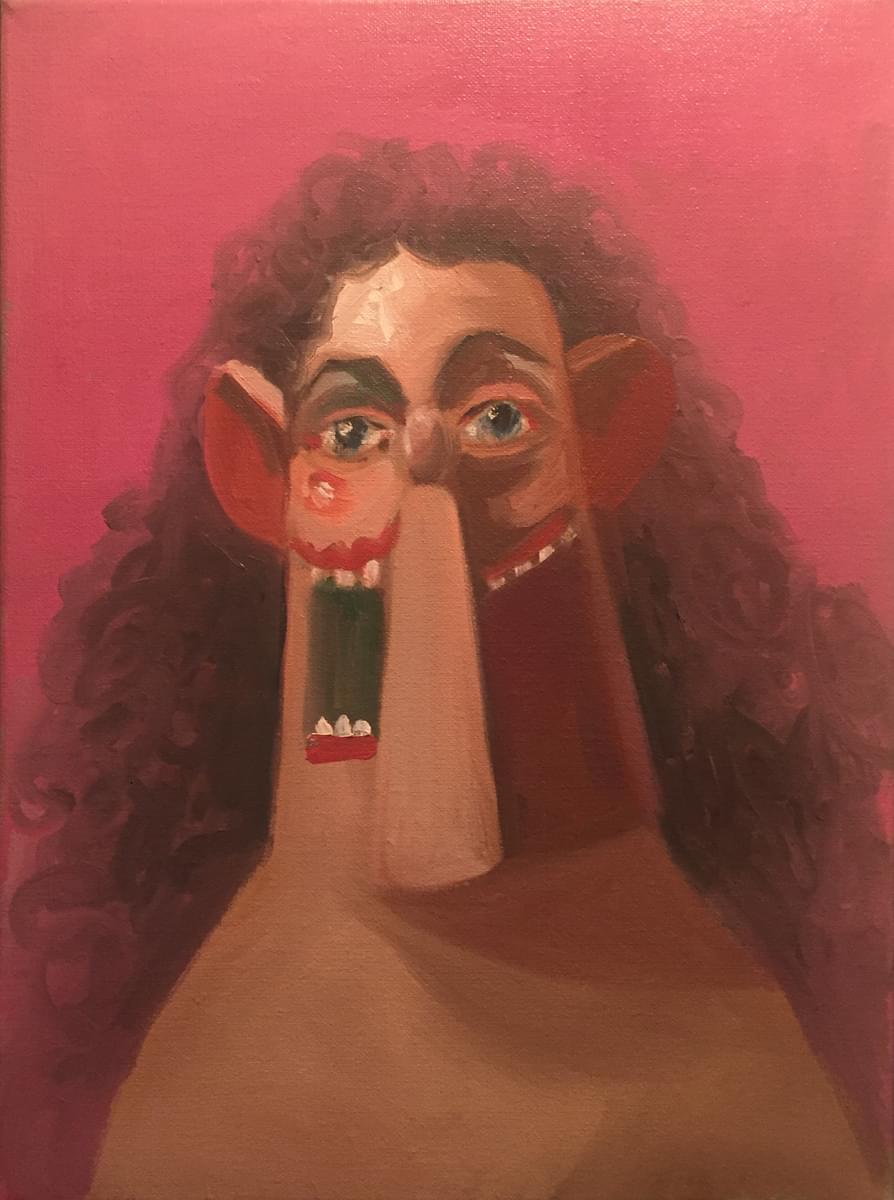 George Condo Young Girl original oil on canvas signed and dated verso