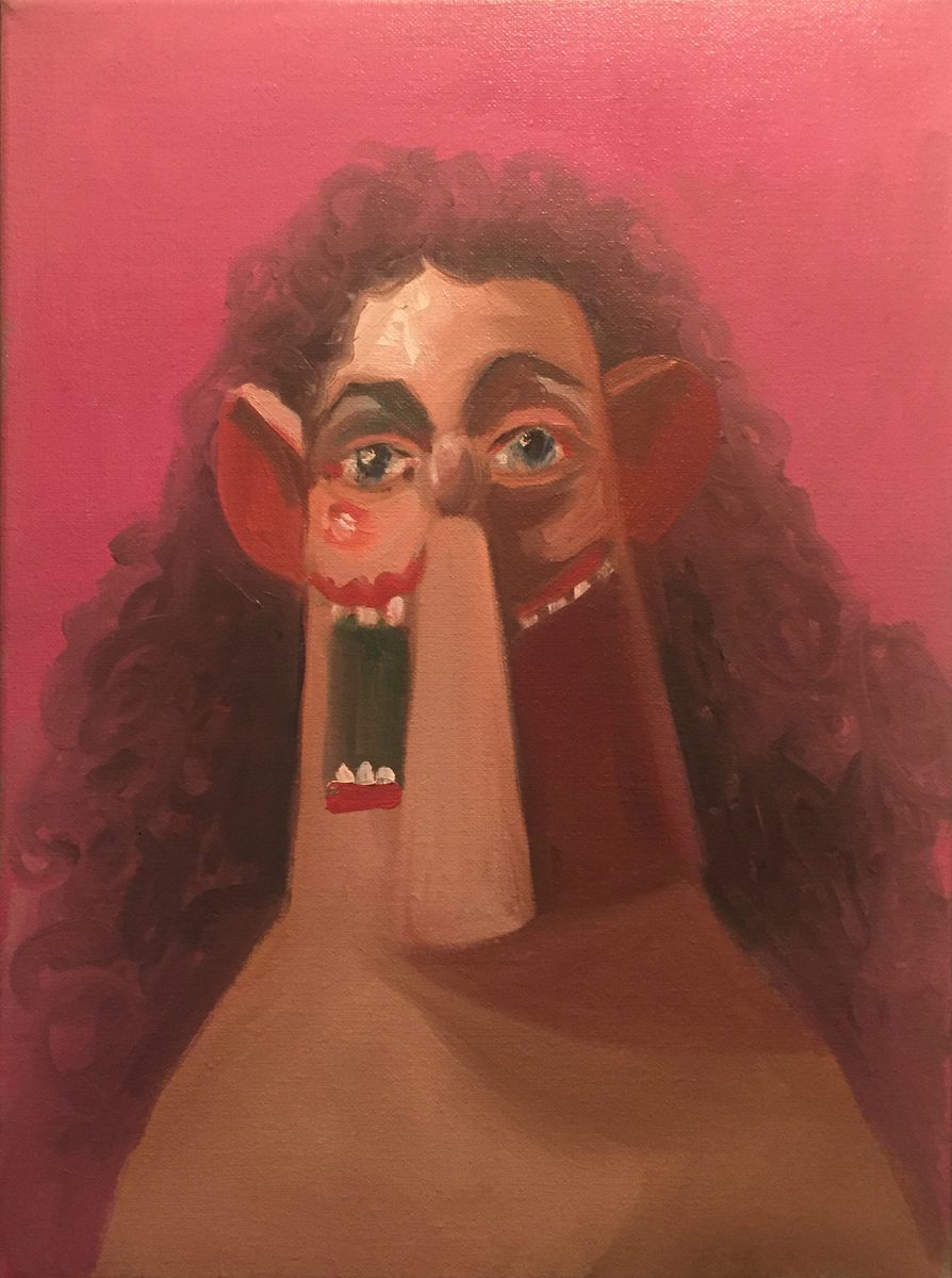 George Condo Young Girl original oil on canvas signed and dated verso