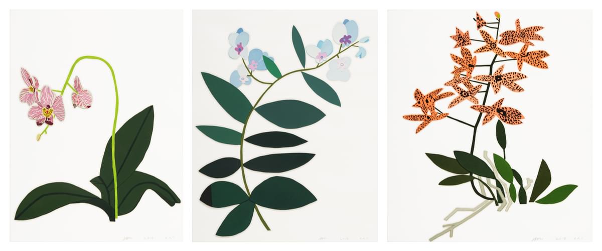 Jonas Wood Three Clippings original signed mixografia relief prints for sale