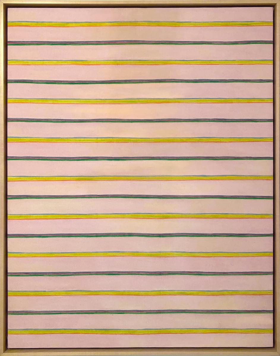 Gene Davis Pin Stripes original acrylic on canvas signed titled and dated for sale