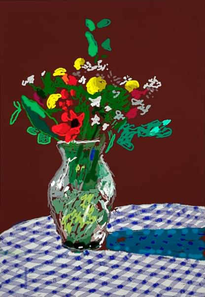 13th February 2021, Flowers in a Glass Vase - David Hockney