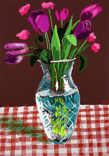 16th March 2021, Tulips in a Cut Glass - David Hockney
