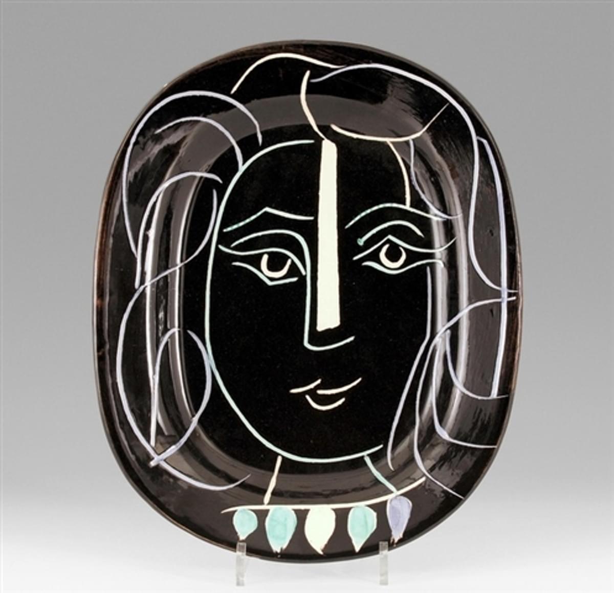 Pablo Picasso Visage de Femme original glazed ceramic plate from the edition of 400 for sale