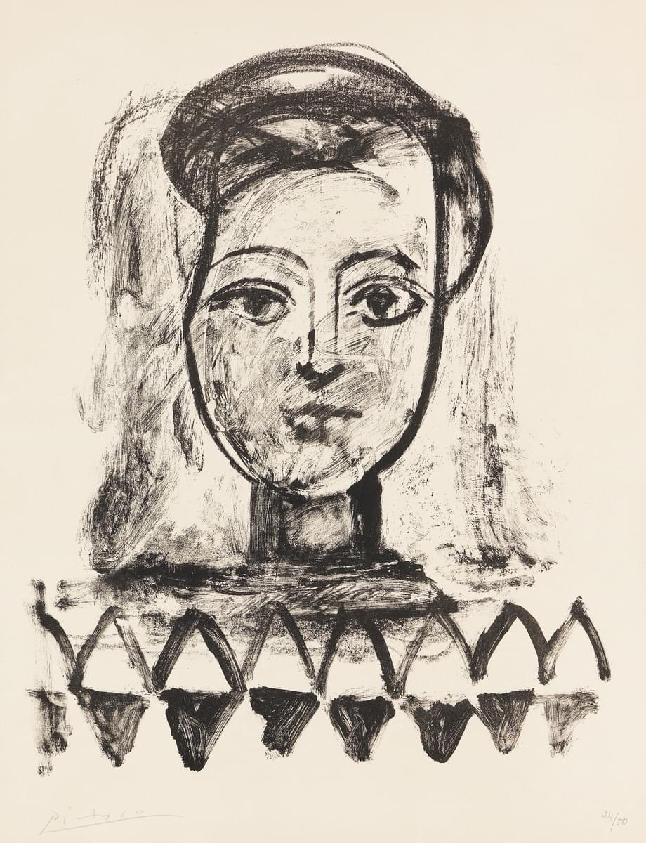 Pablo Picasso Jeune Femme au Corsage à Triangles original lithograph signed by artist