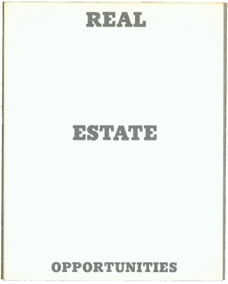 Ed Ruscha Real Estate Opportunities artists book