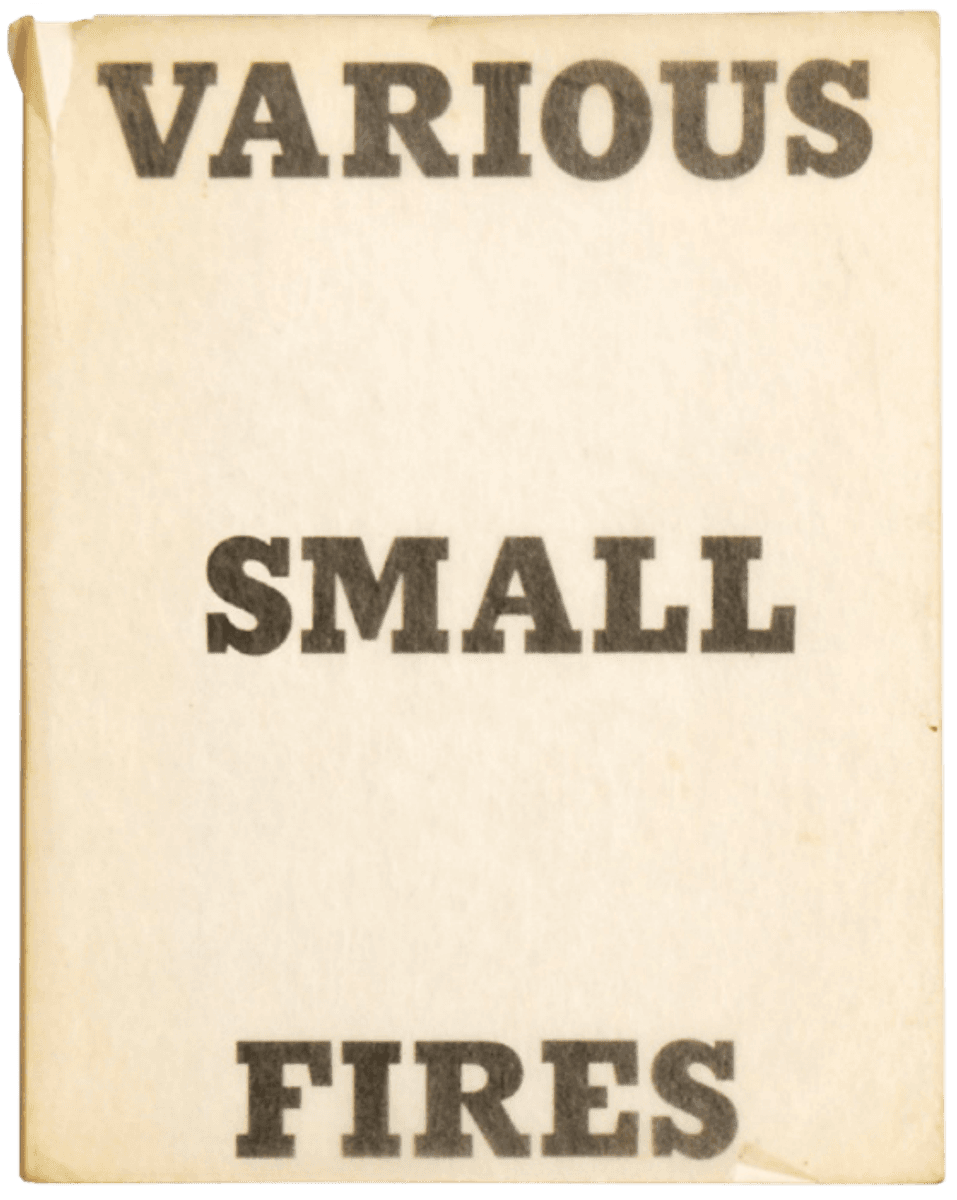 Ed Ruscha Various Small Fires and milk artists book for sale