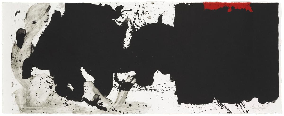 Robert Motherwell Black with No Way Out Lithograph on white TGL (Tyler Graphics Ltd.) handmade paper signed and numbered