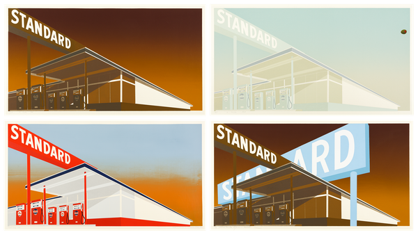 i) Standard Station; ii) Mocha Standard; iii) Cheese Mold Standard with Olive; iv) Double Standard - Ed Ruscha