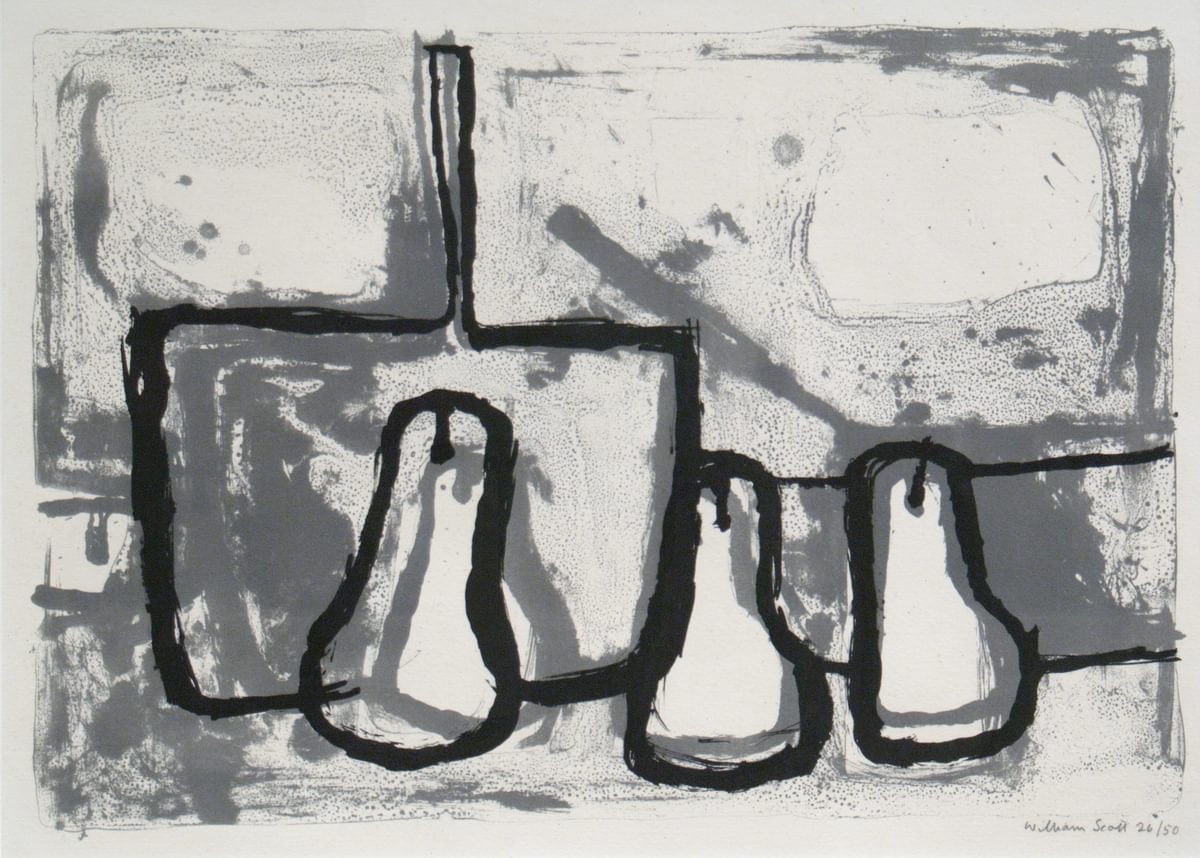 William Scott Three Pears and Pan original lithograph signed and numbered by artist