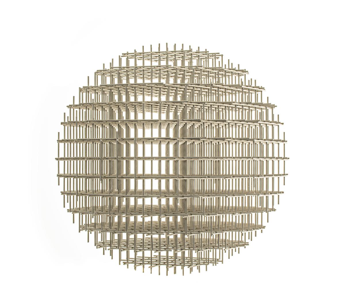 François Morellet Sphere Trame stainless steel sculpture