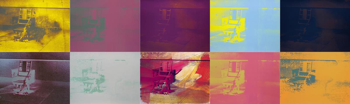 Andy Warhol Electric Chairs original screenprint in colours signed