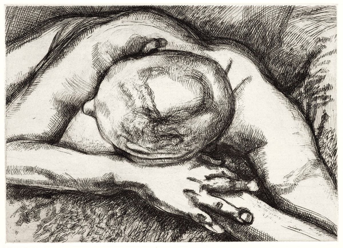 Lucian Freud Reclining Figure original signed etching for sale