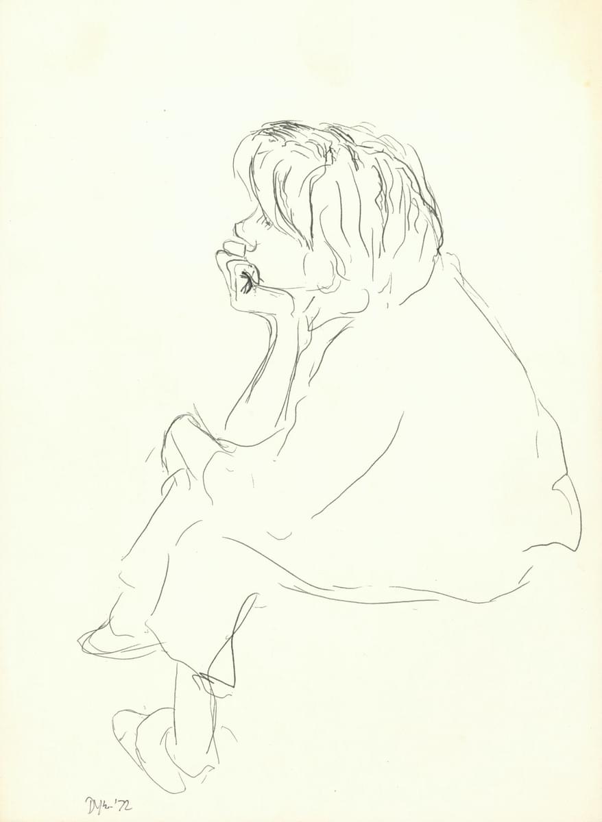 Julia Dyson Sarah Seated original pen and ink on paper signed by artist for sale