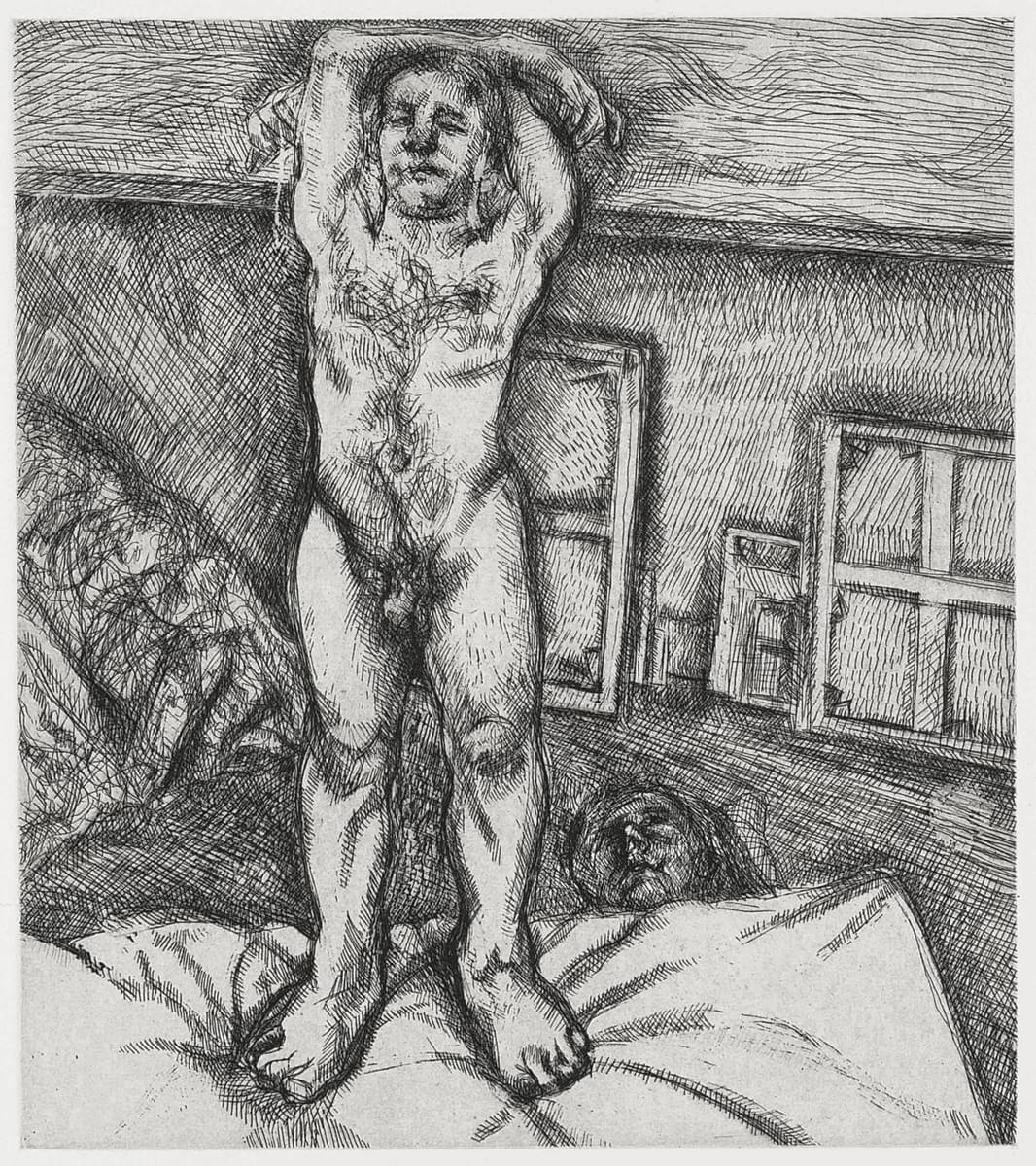 Lucian Freud Two Men in The Studio original signed etching for sale