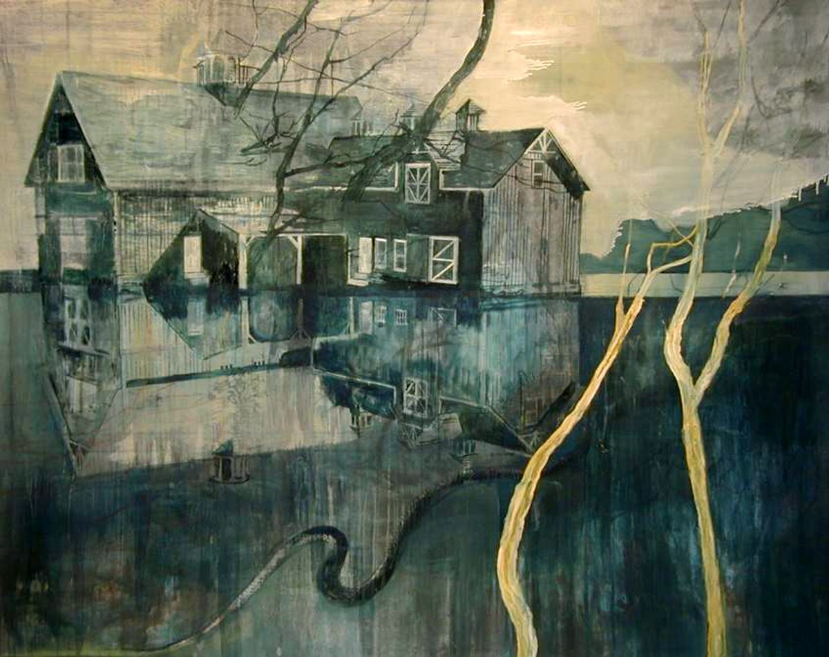Miriam Vlaming Graceland Egg tempera and shellac on canvas for sale