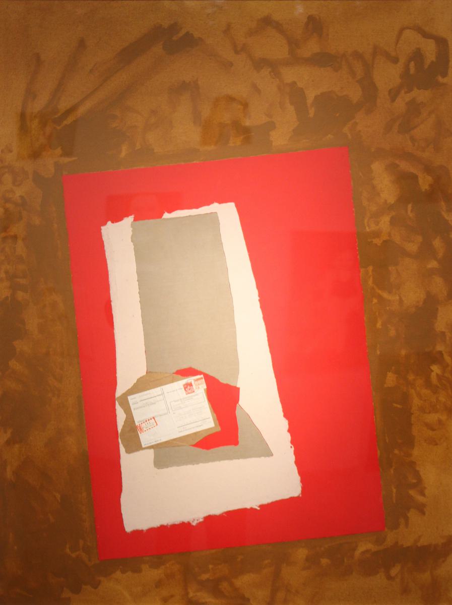 Robert Motherwell The Life of Will Grohmann acrylic and collage element on canvas laid down on board signed original