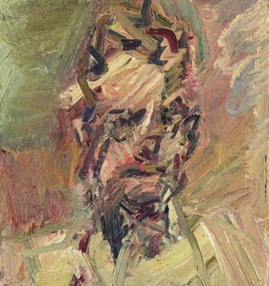 Frank Auerbach Head of David Landau original oil on canvas
