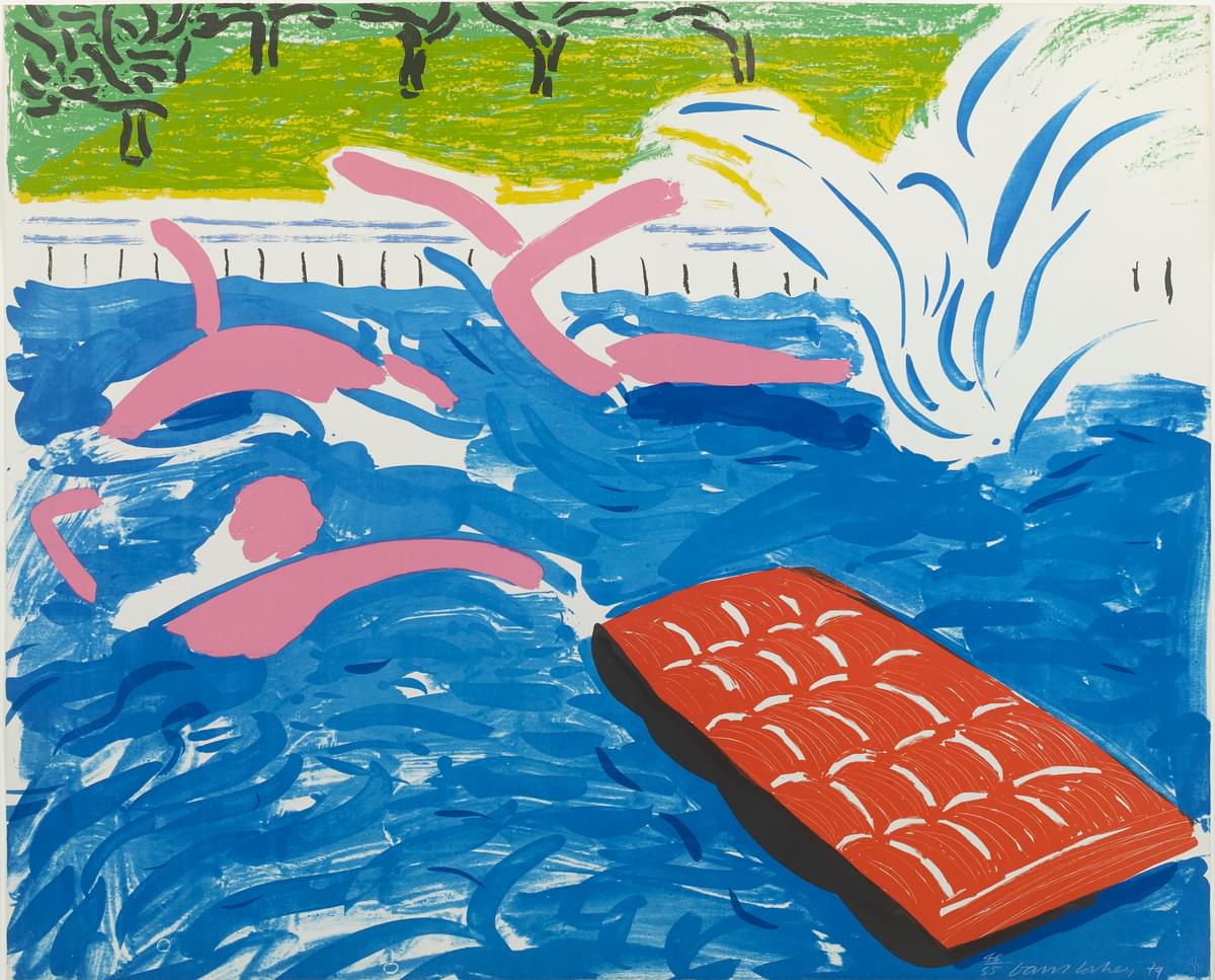 David Hockney Afternoon Swimming, original lithographic print for sale