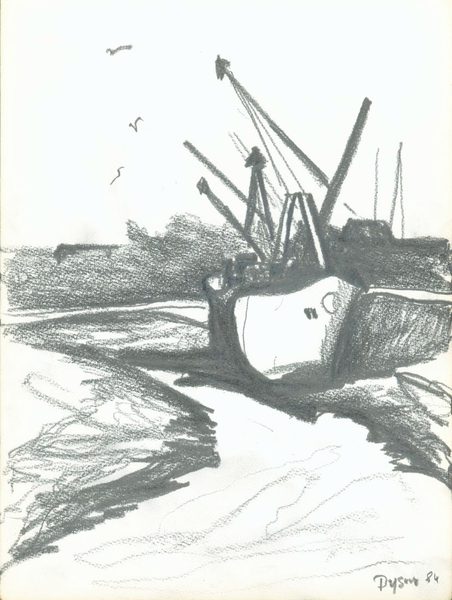 Ships Beached at Low-Tide - Julian Dyson